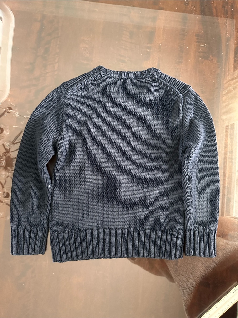 Polo by Ralph Lauren Navy Crewneck American Flag Sweater Kids Size 6 - Picture 2 of 3